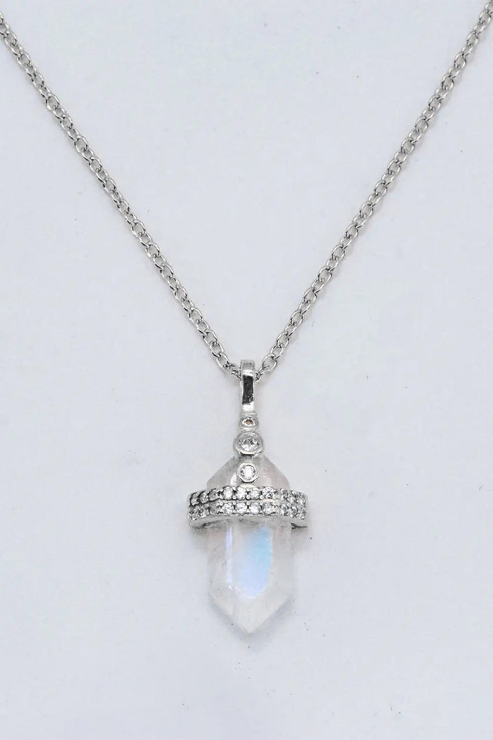 LOVCIA 925 Sterling Silver Moonstone Pendant Necklace