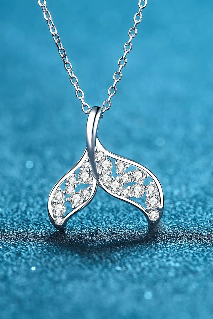 LOVCIA Moissanite Fishtail Pendant 925 Sterling Silver Necklace