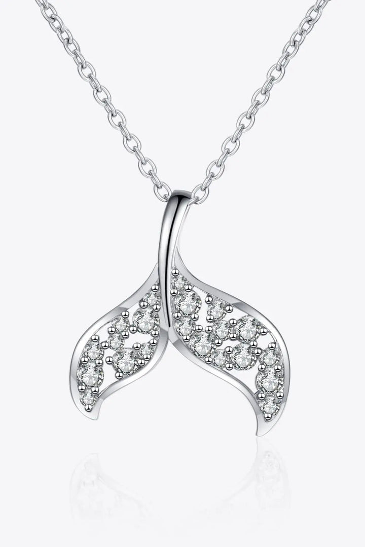 LOVCIA Moissanite Fishtail Pendant 925 Sterling Silver Necklace