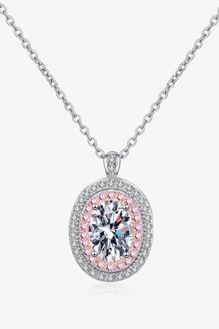 LOVCIA Adored 925 Sterling Silver Rhodium-Plated 1 Carat Moissanite Pendant Necklace