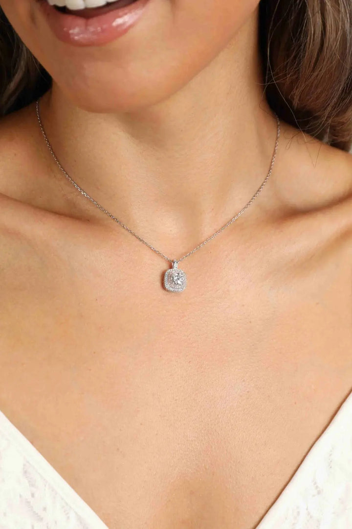 LOVCIA Adored Moissanite Geometric Pendant Necklace