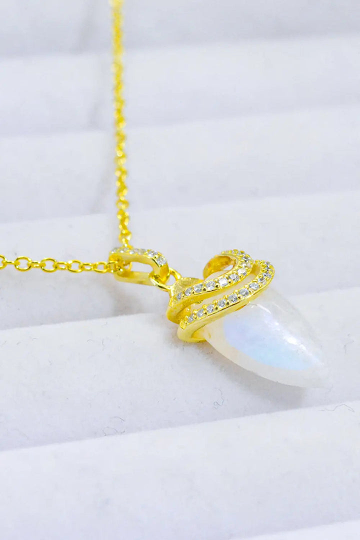 18K Gold-Plated Moonstone Pendant Necklace LOVCIA