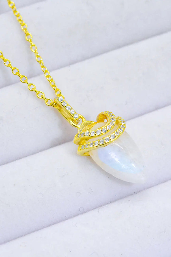 18K Gold-Plated Moonstone Pendant Necklace LOVCIA