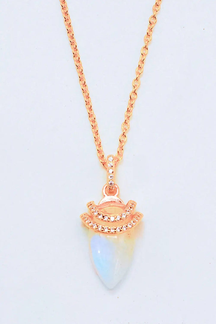 18K Gold-Plated Moonstone Pendant Necklace LOVCIA