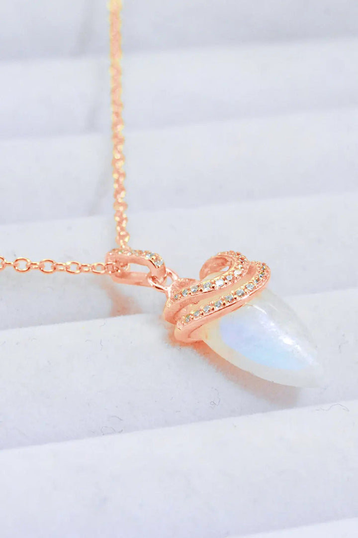 18K Gold-Plated Moonstone Pendant Necklace LOVCIA