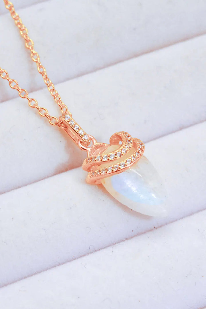 18K Gold-Plated Moonstone Pendant Necklace LOVCIA