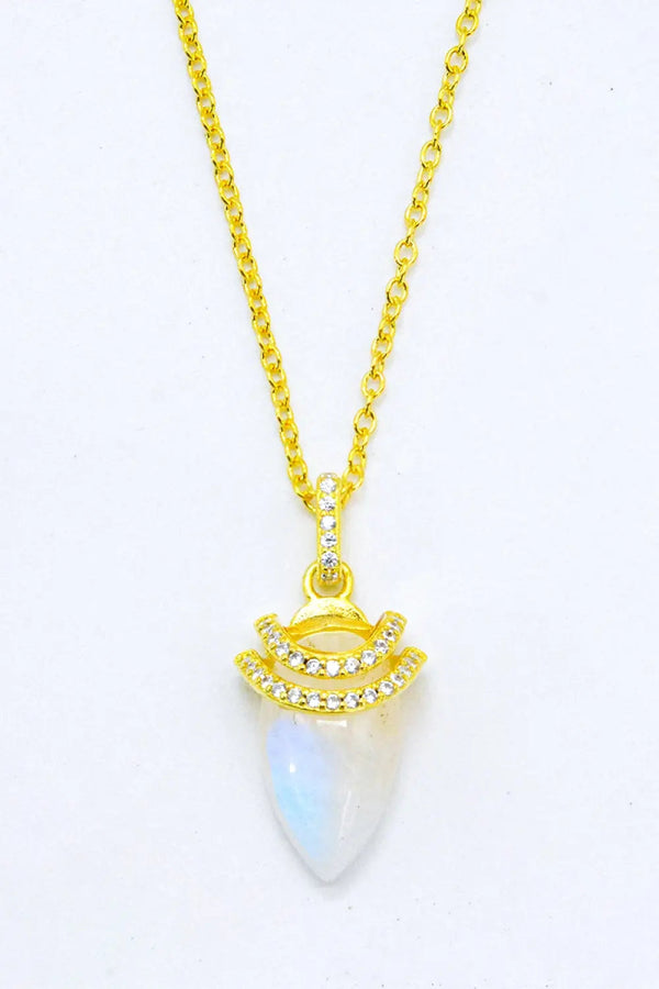 18K Gold-Plated Moonstone Pendant Necklace LOVCIA