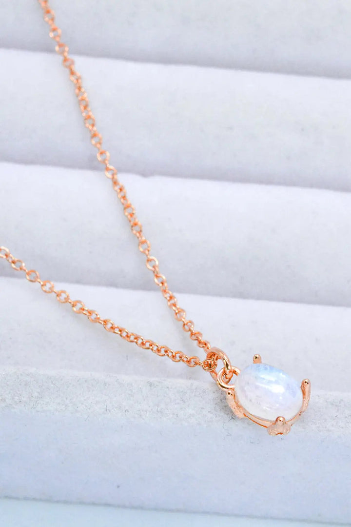 LOVCIA Natural 4-Prong Pendant Moonstone Necklace