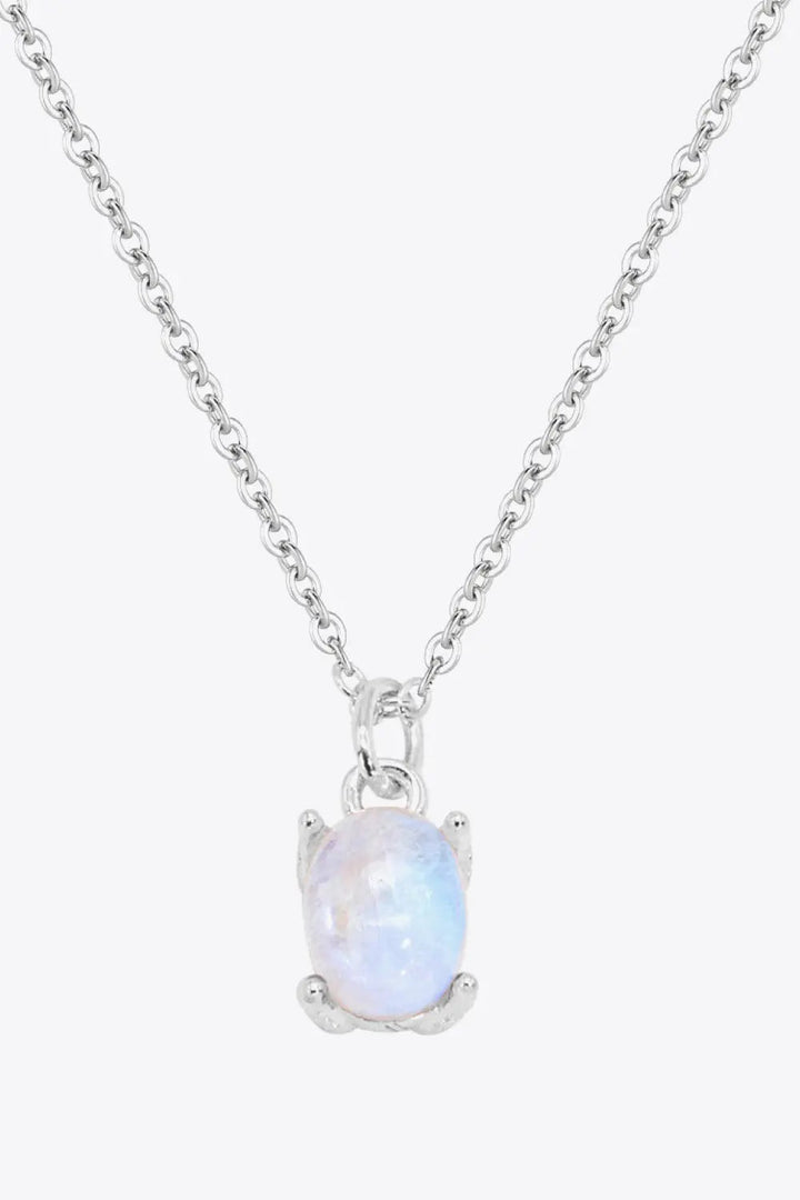 LOVCIA Natural 4-Prong Pendant Moonstone Necklace