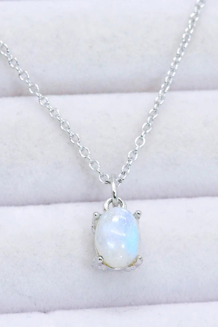 LOVCIA Natural 4-Prong Pendant Moonstone Necklace