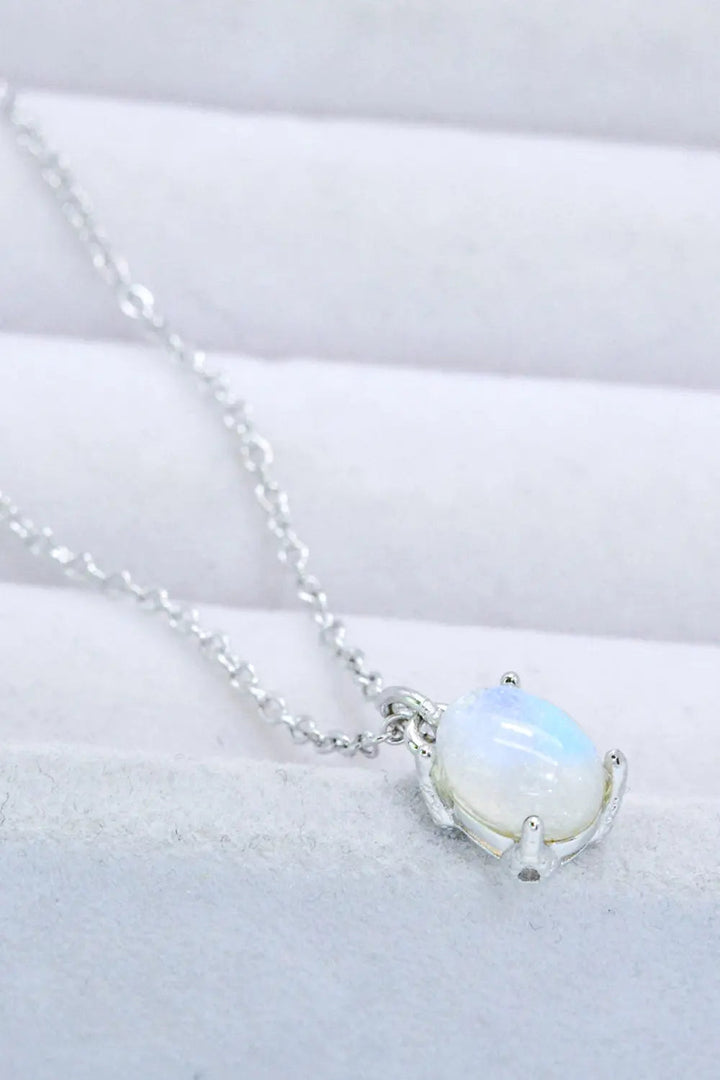 LOVCIA Natural 4-Prong Pendant Moonstone Necklace