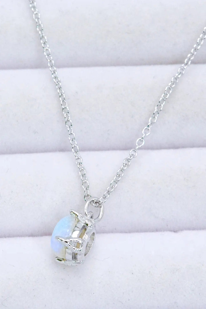 LOVCIA Natural 4-Prong Pendant Moonstone Necklace