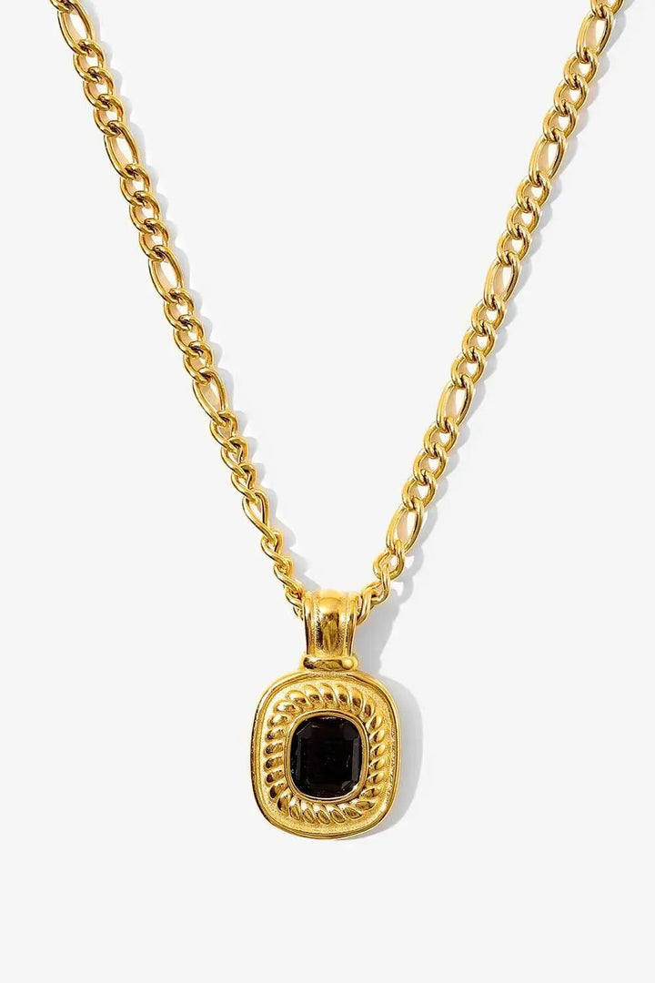 LOVCIA 18K Gold Plated Inlaid Rhinestone Pendant Necklace