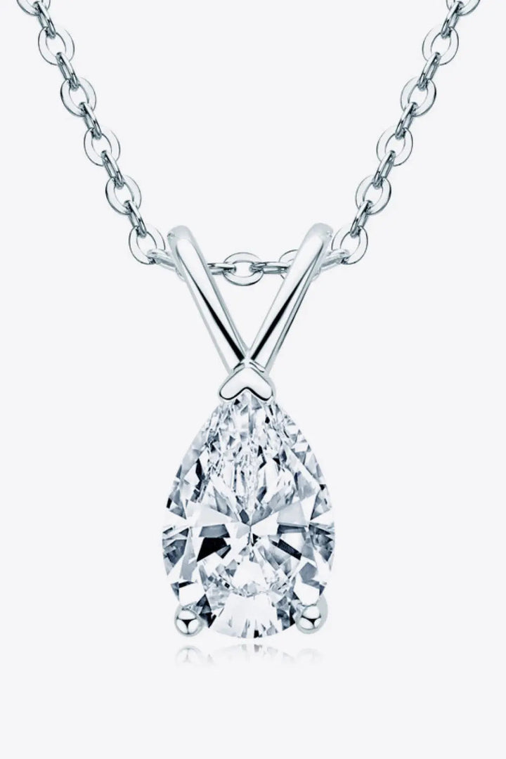 1.5 Carat Moissanite Pendant 925 Sterling Silver Necklace LOVCIA