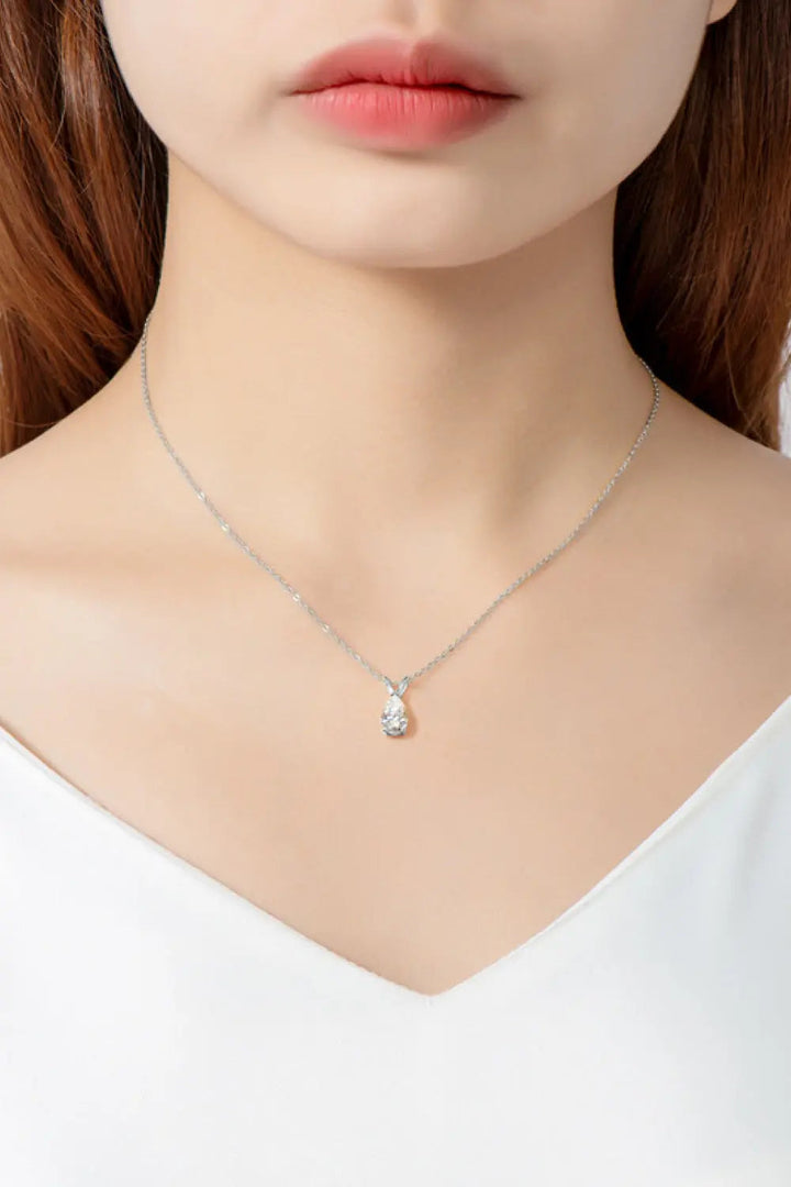 1.5 Carat Moissanite Pendant 925 Sterling Silver Necklace LOVCIA