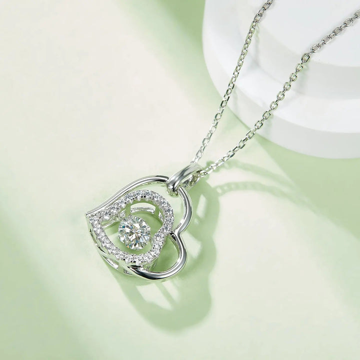 LOVCIA Moissanite 925 Sterling Silver Heart Necklace