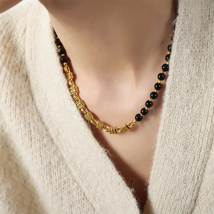 LOVCIA Bead Detail 18K Gold-Plated Necklace