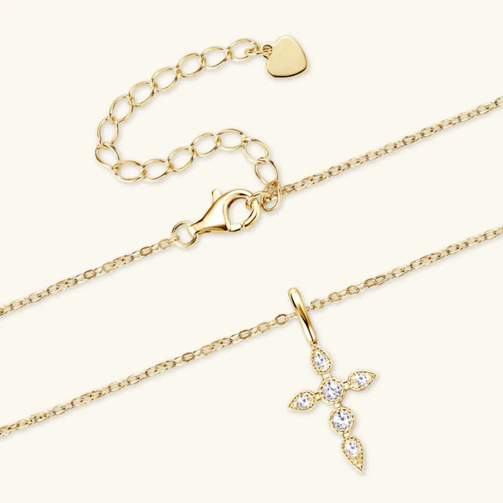 LOVCIA 925 Sterling Silver Moissanite Cross Pendant Necklace