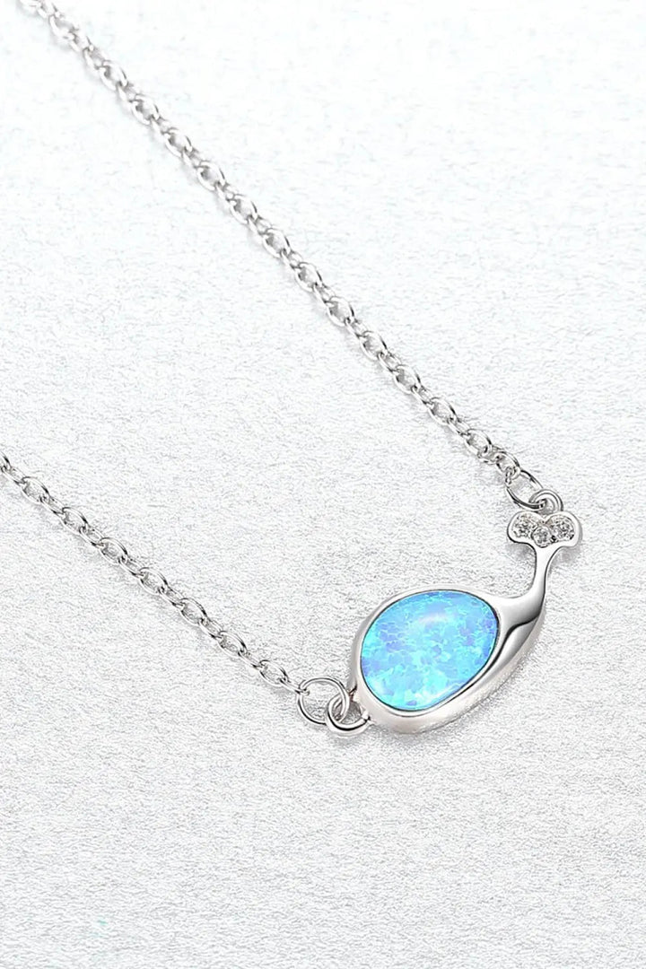 LOVCIA Opal Dolphin 925 Sterling Silver Necklace