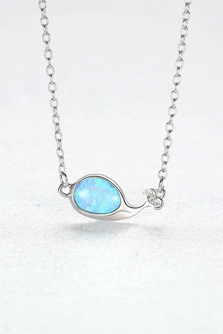 LOVCIA Opal Dolphin 925 Sterling Silver Necklace