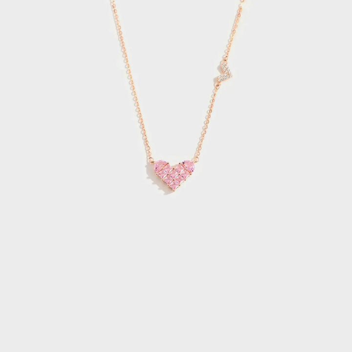 LOVCIA Heart Shape Rose Gold-Plated Pendant Necklace