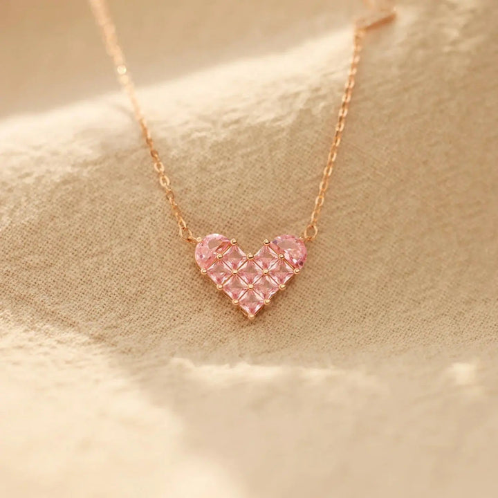 LOVCIA Heart Shape Rose Gold-Plated Pendant Necklace