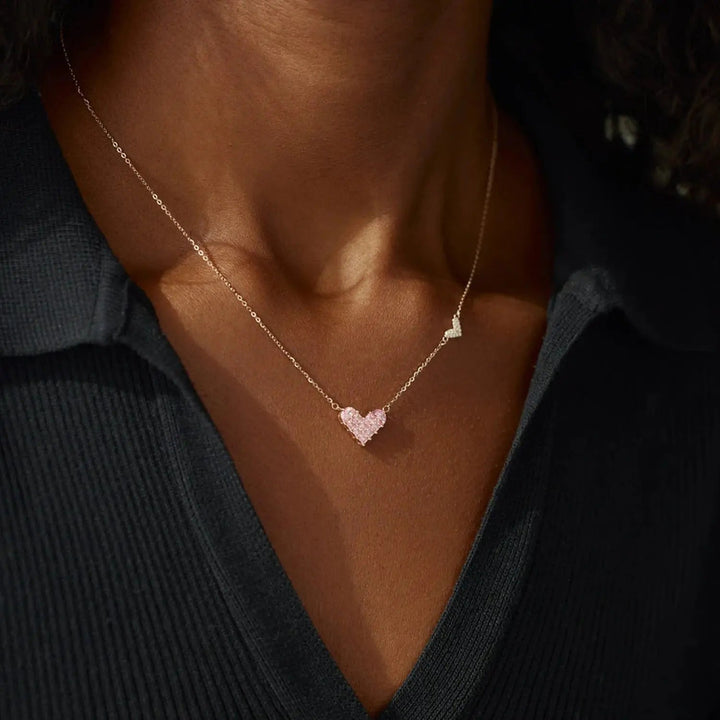 LOVCIA Heart Shape Rose Gold-Plated Pendant Necklace