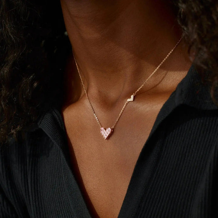 LOVCIA Heart Shape Rose Gold-Plated Pendant Necklace