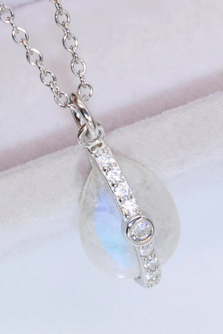 LOVCIA Natural Moonstone and Zircon Pendant Necklace