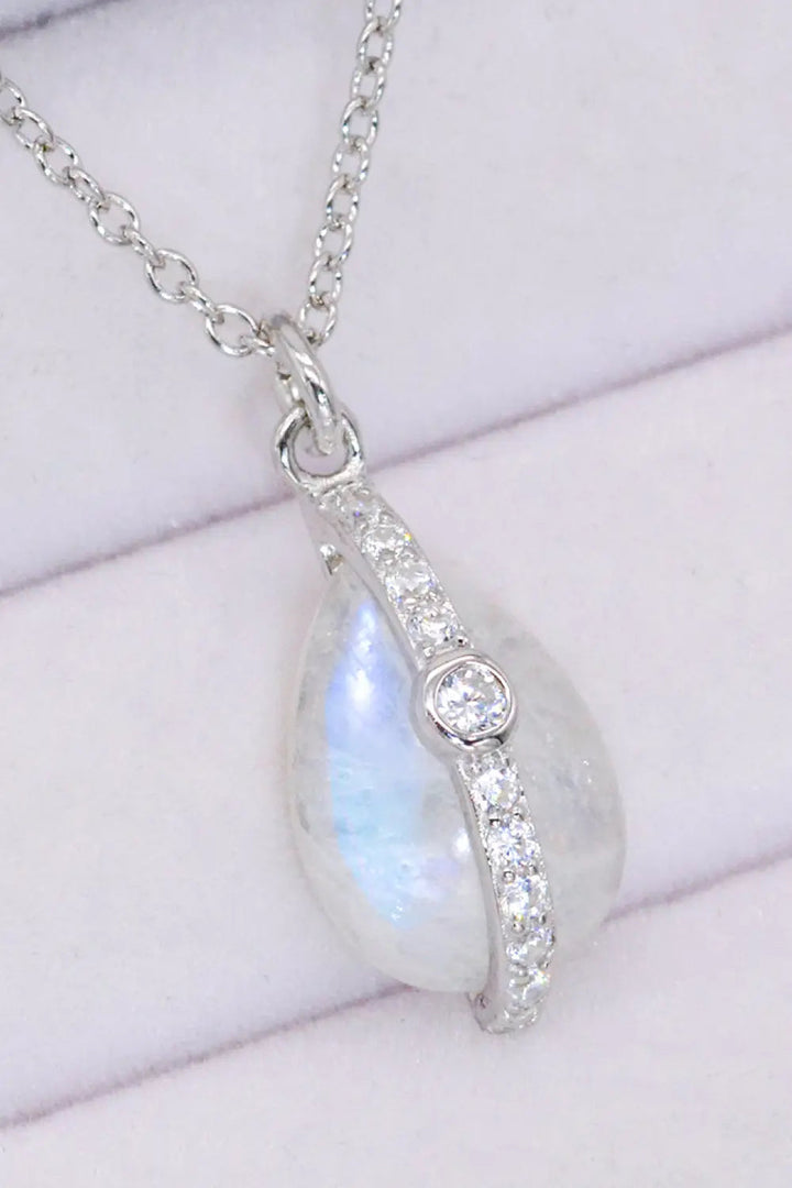 LOVCIA Natural Moonstone and Zircon Pendant Necklace