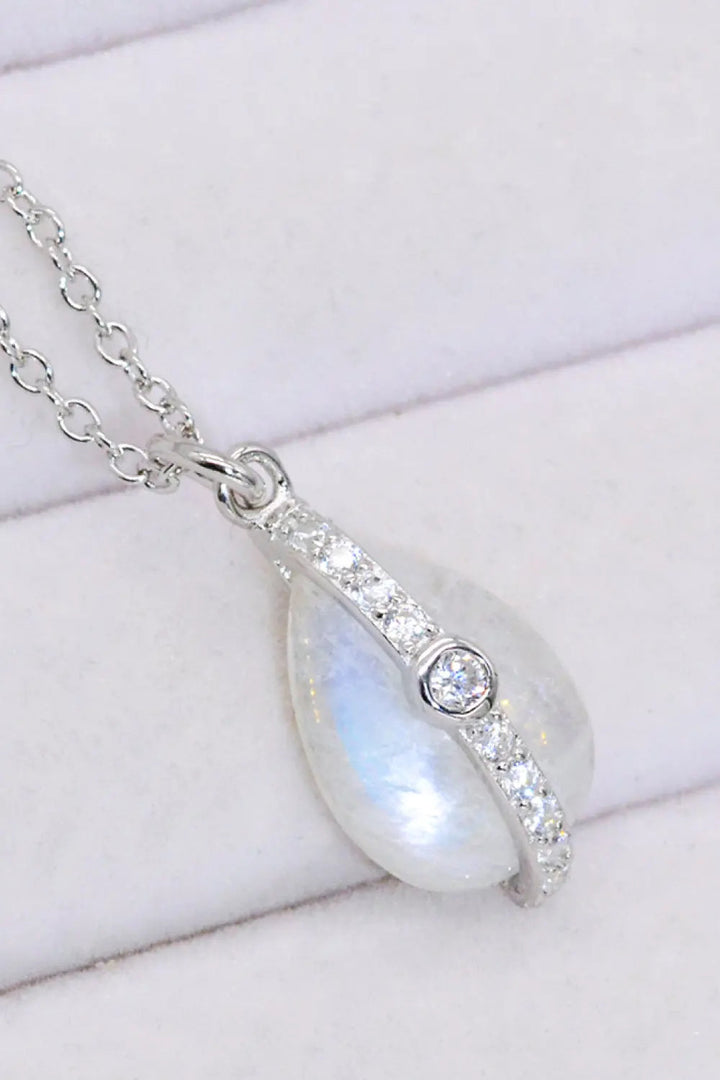 LOVCIA Natural Moonstone and Zircon Pendant Necklace