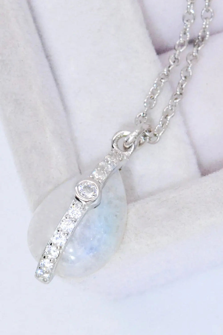 LOVCIA Natural Moonstone and Zircon Pendant Necklace