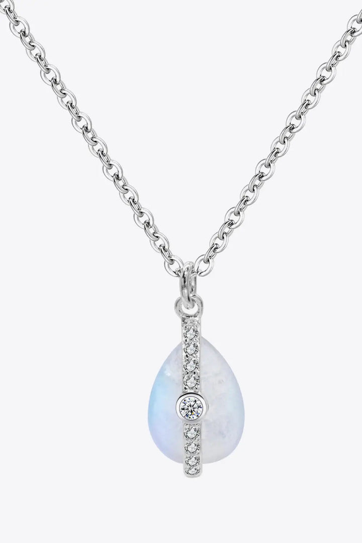 LOVCIA Natural Moonstone and Zircon Pendant Necklace