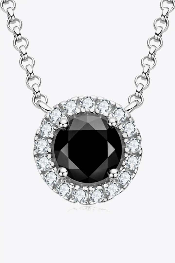 LOVCIA Two-Tone 1 Carat Moissanite Round Pendant Necklace