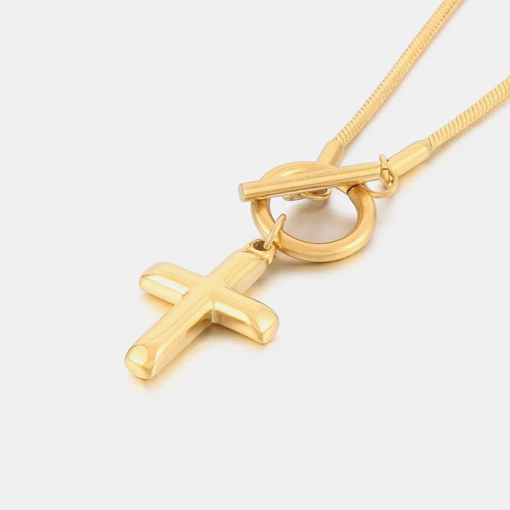 LOVCIA Cross Pendant Stainless Steel Necklace