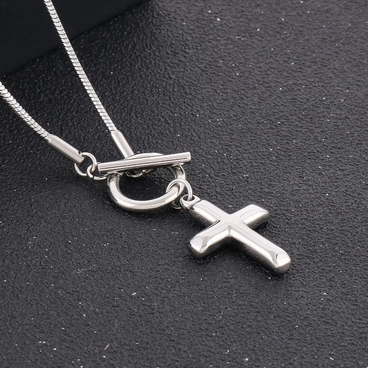 LOVCIA Cross Pendant Stainless Steel Necklace