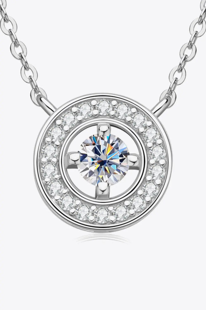 LOVCIA 925 Sterling Silver Moissanite Geometric Pendant Necklace