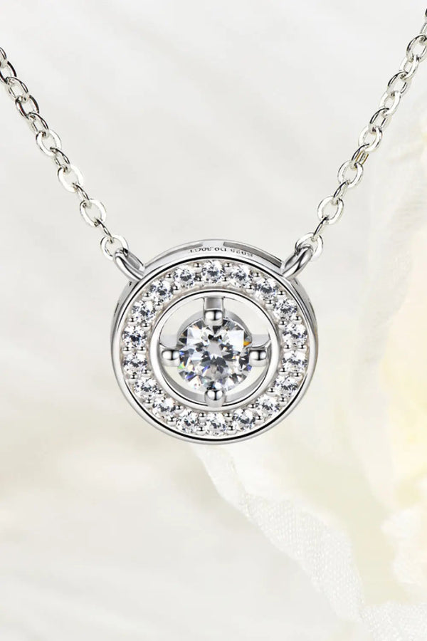 LOVCIA 925 Sterling Silver Moissanite Geometric Pendant Necklace