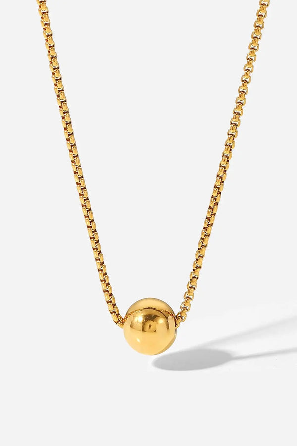 18K Gold-Plated Round Shape Pendant Necklace LOVCIA