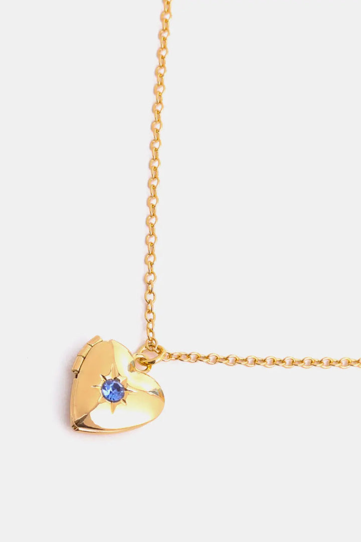 Zircon Heart Shape 14K Gold-Plated Pendant Necklace LOVCIA