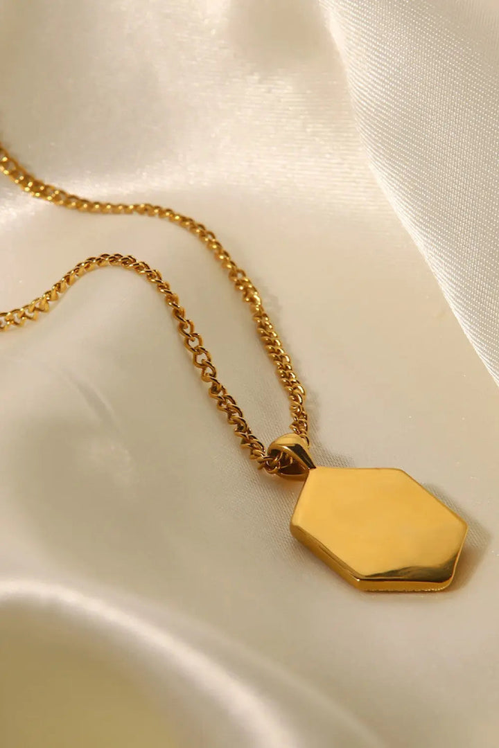 18K Gold Plated Snake Geometric Pendant Necklace LOVCIA