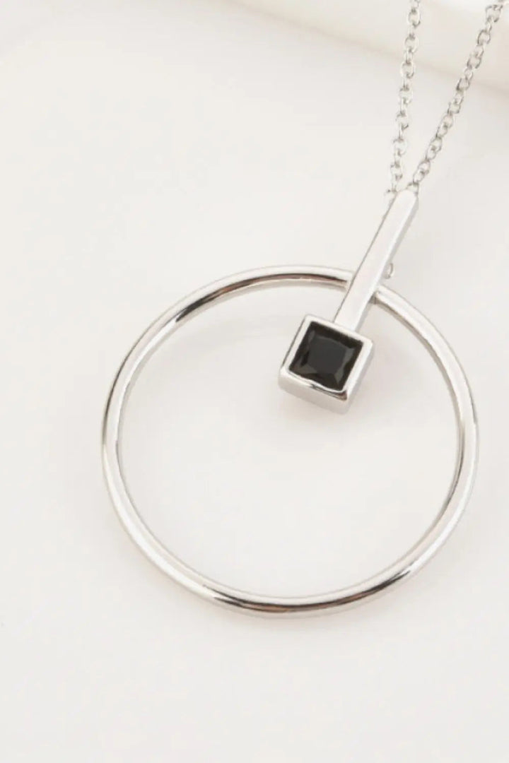 LOVCIA Black Zircon 925 Sterling Silver Necklace