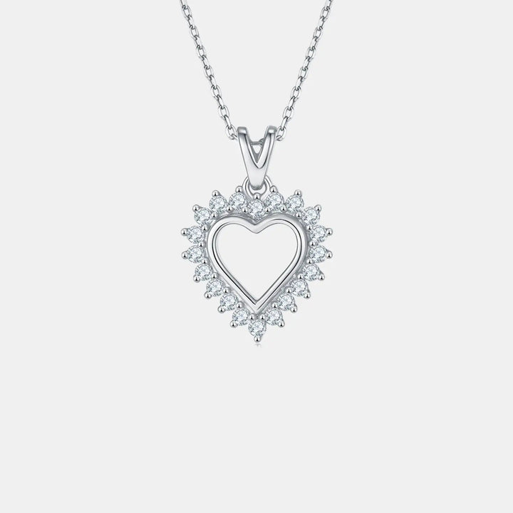 LOVCIA Moissanite 925 Sterling Silver Heart Pendant Necklace