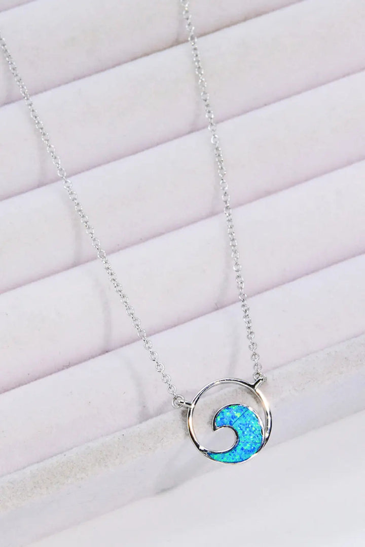 LOVCIA Opal Wave Pendant Necklace