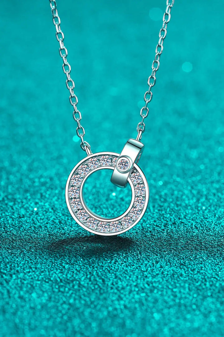 LOVCIA Moissanite Pendant Rhodium-Plated Necklace