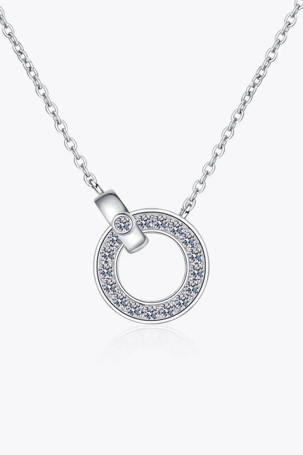 LOVCIA Moissanite Pendant Rhodium-Plated Necklace