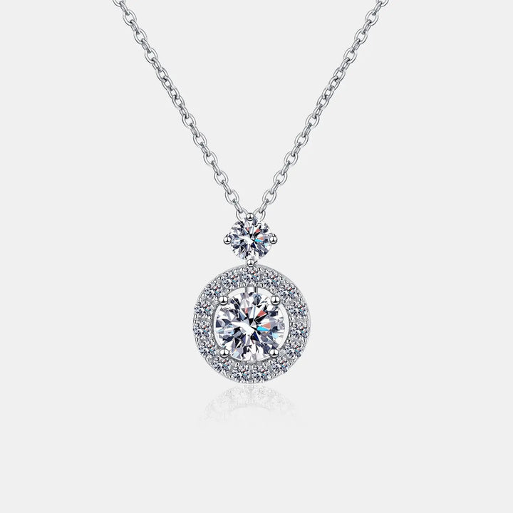 1 Carat Moissanite 925 Sterling Silver Necklace LOVCIA