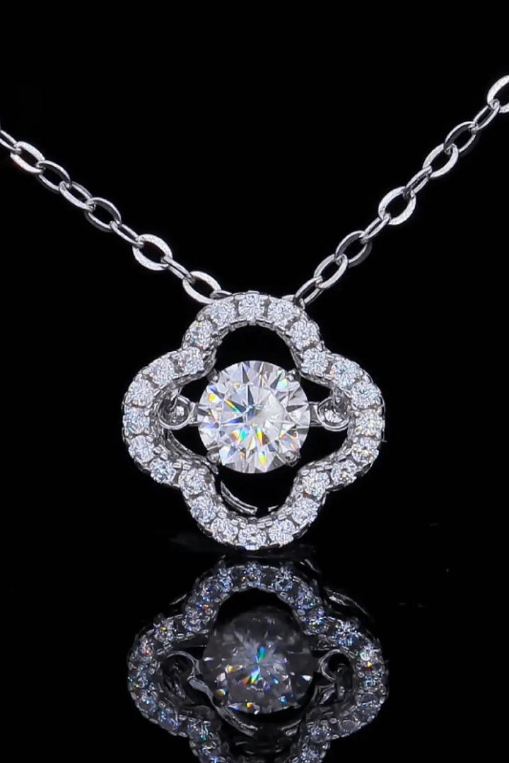 LOVCIA 925 Sterling Silver Moissanite Flower Pendant Necklace