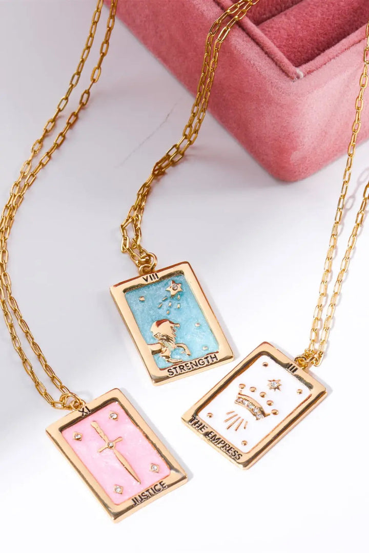 LOVCIA Tarot Card Pendant Copper Necklace