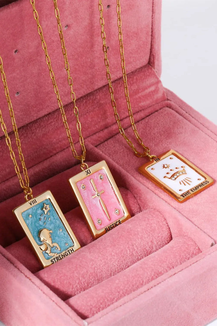 LOVCIA Tarot Card Pendant Copper Necklace